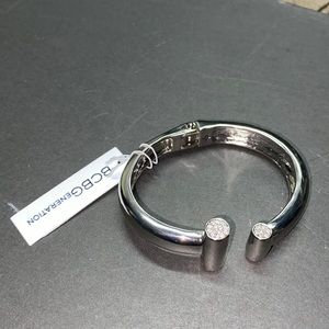 NWT BCBG silver crystal cuff bracelet